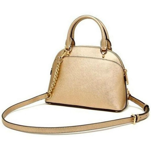 💕MICHAEL KORS💕 Emmy Large Dome Satchel Gold NWT - Picture 3 of 5